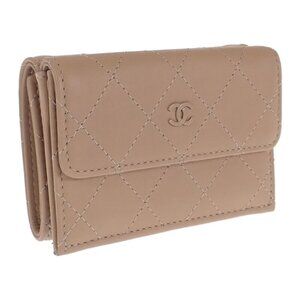 Chanel Small Flap Wallet Ap3882 nw781 Trifold Wallet Calf Beige
